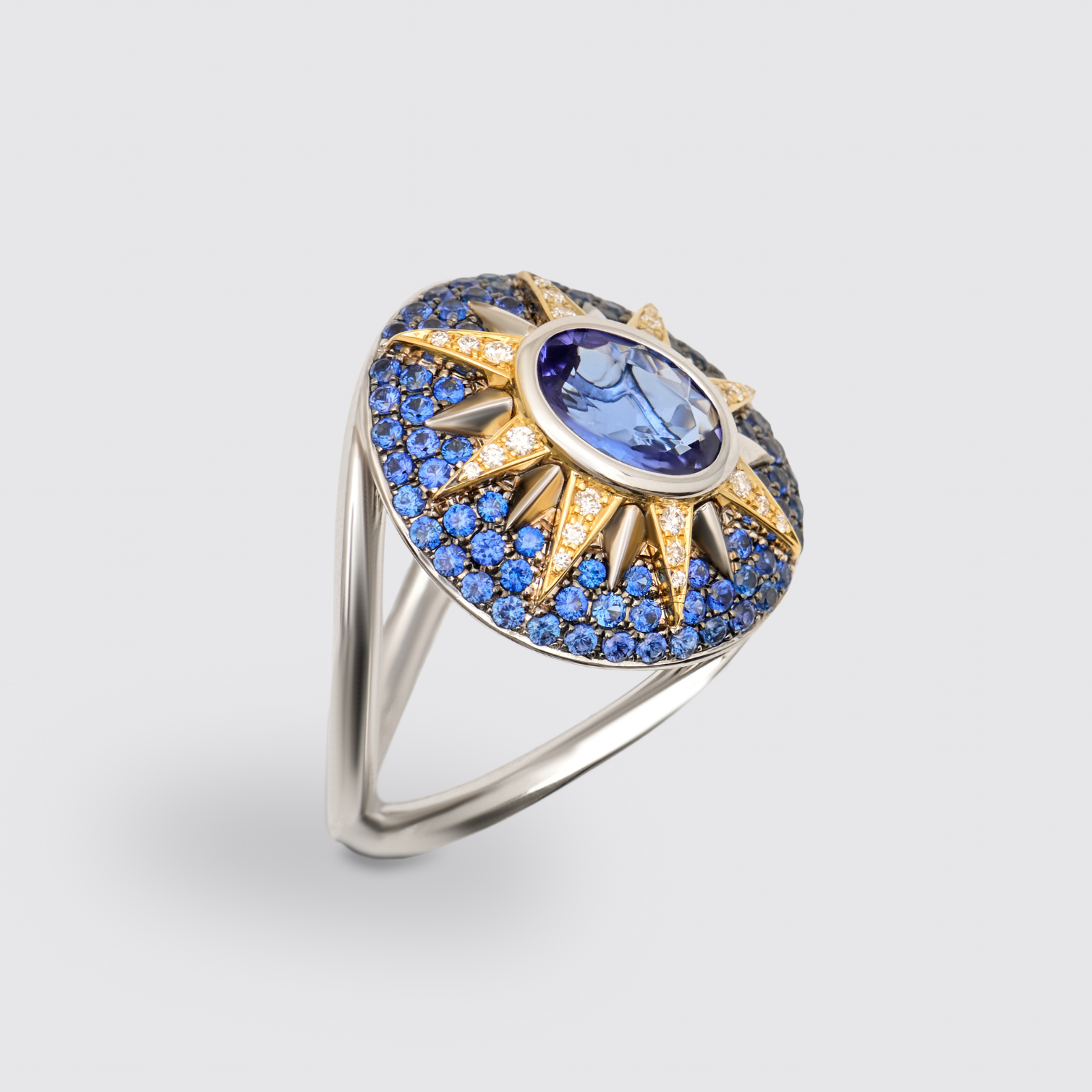 Crush Nova Ring - Tanzanite & Blue Sapphires