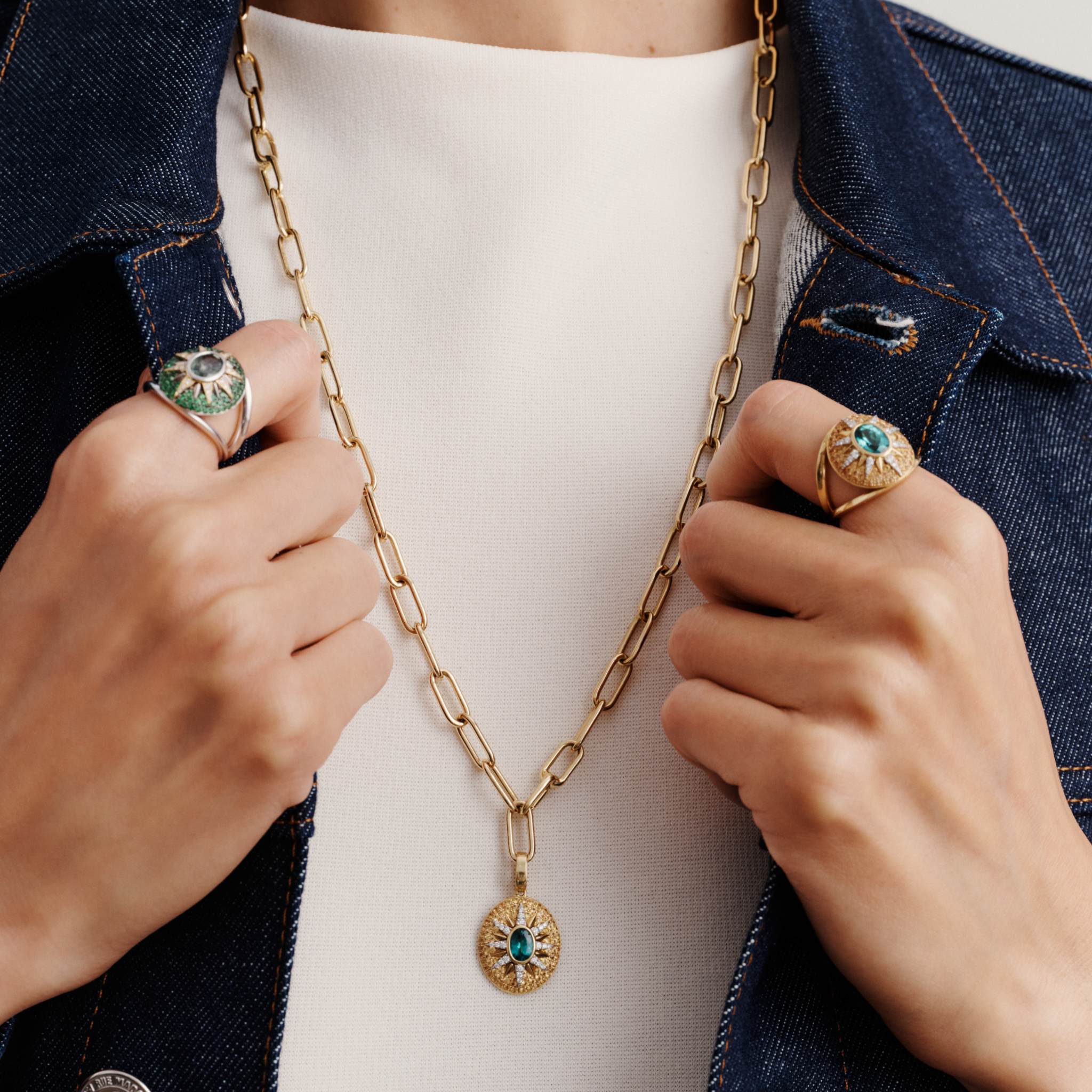 Crush Nova Pendant - Indicolite & Yellow Sapphires