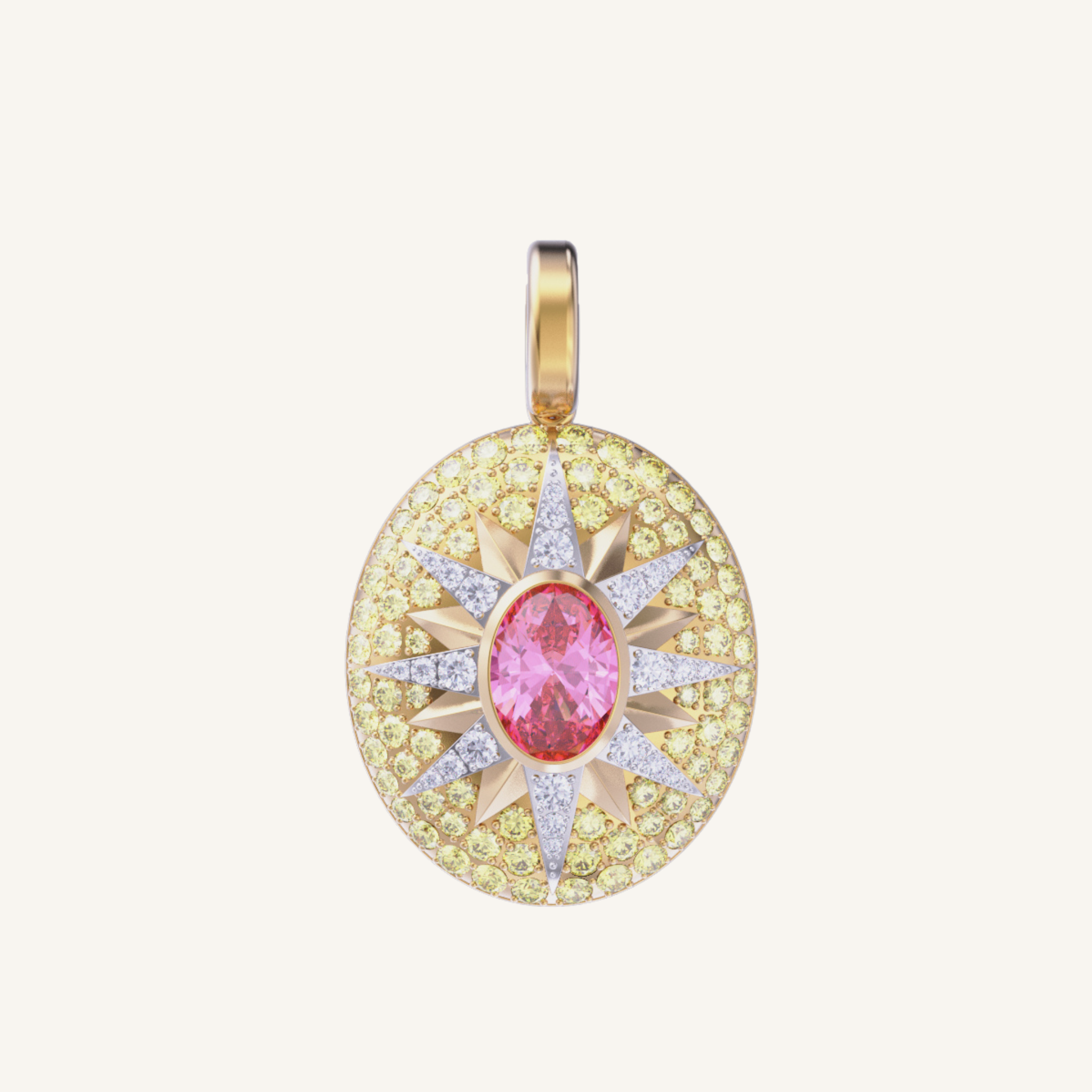 Crush Nova Pendant - Pink Tourmaline & Yellow Sapphires