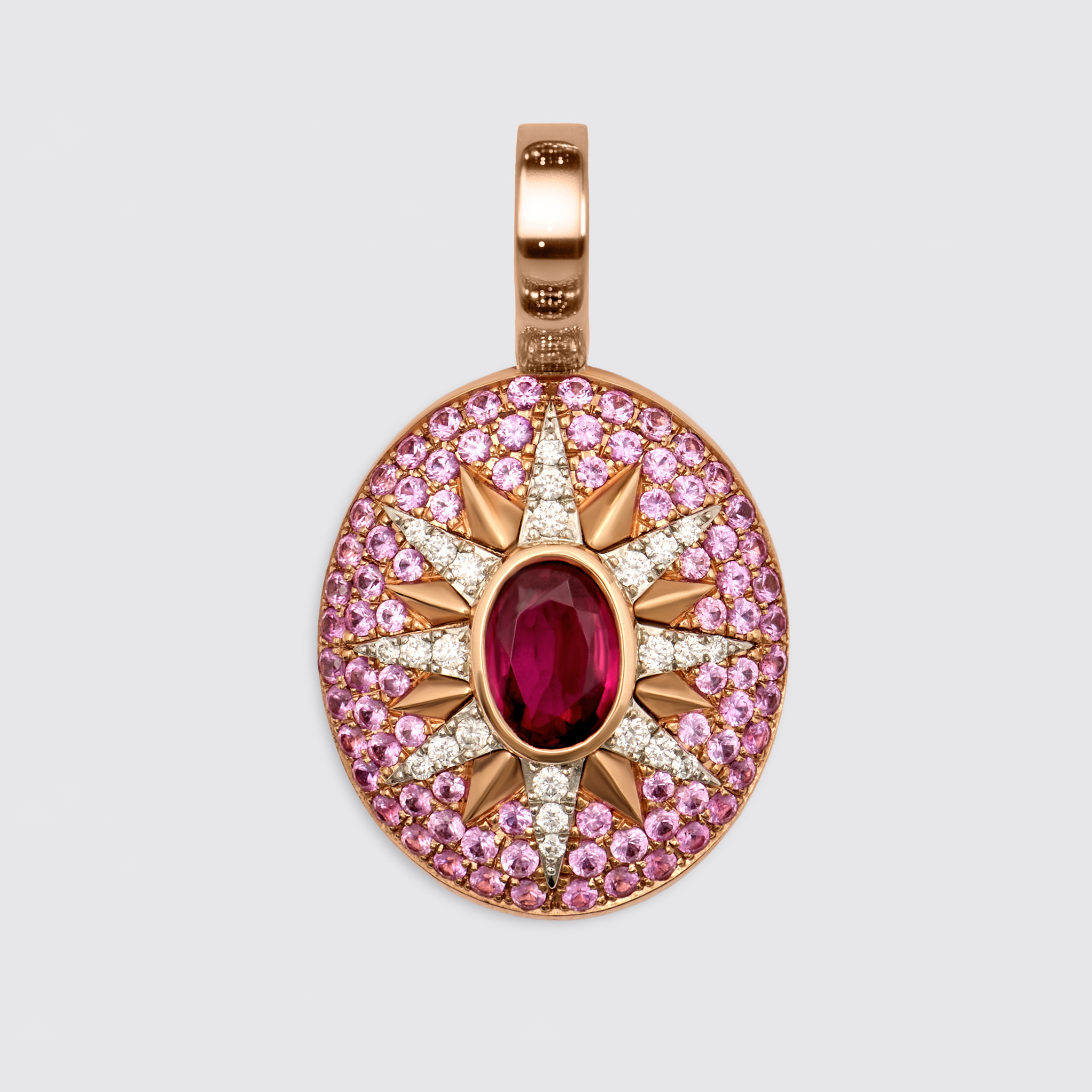 Crush Nova Pendant - Cherry Rubellite & Pink Sapphires