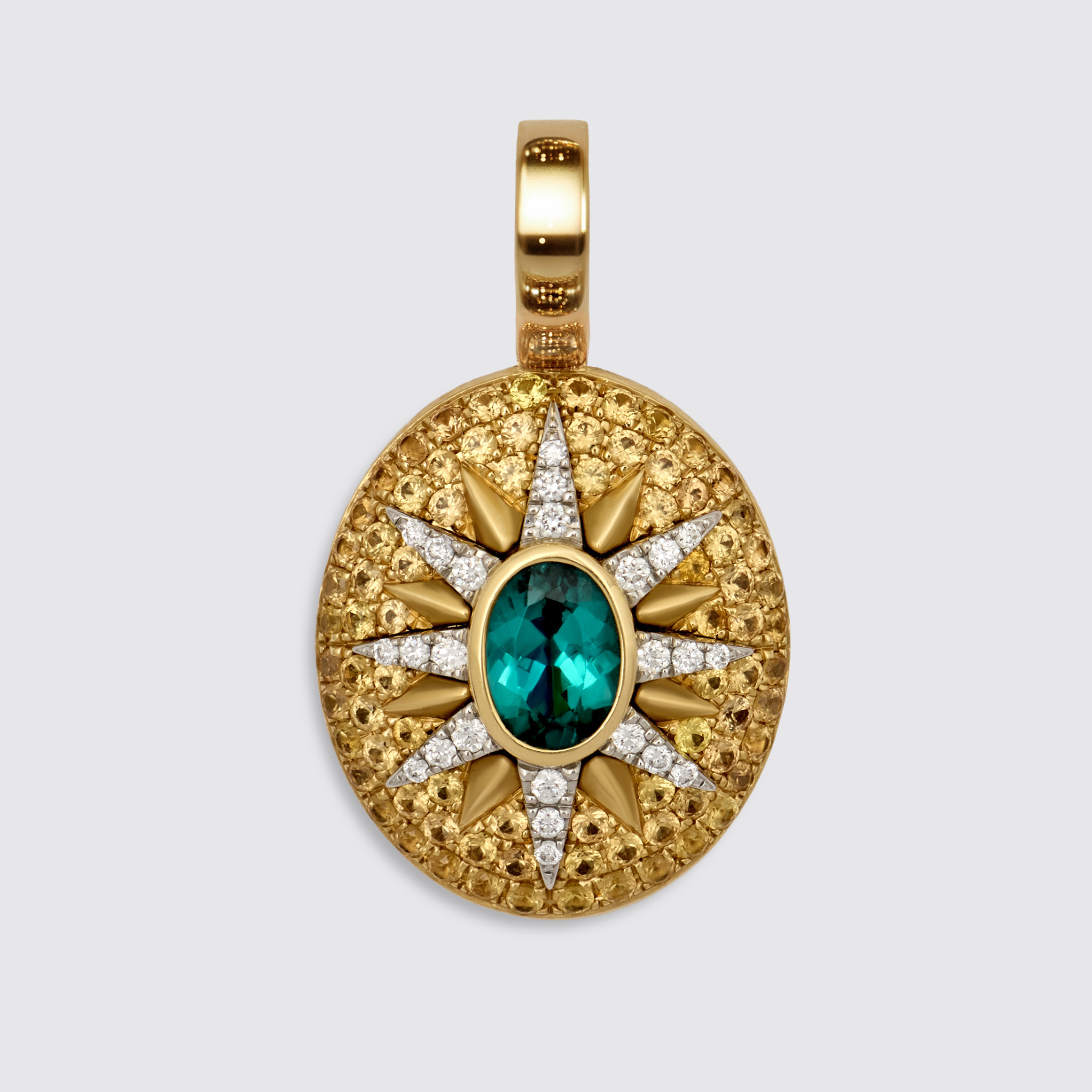 Crush Nova Pendant - Indicolite & Yellow Sapphires
