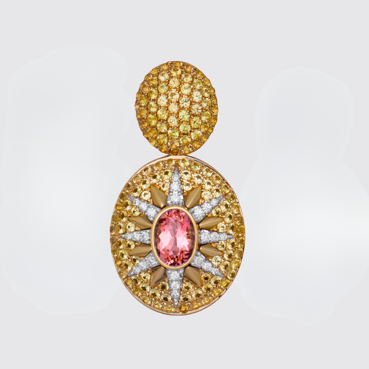 Crush Nova Earrings - Pink Tourmaline & Yellow Sapphires