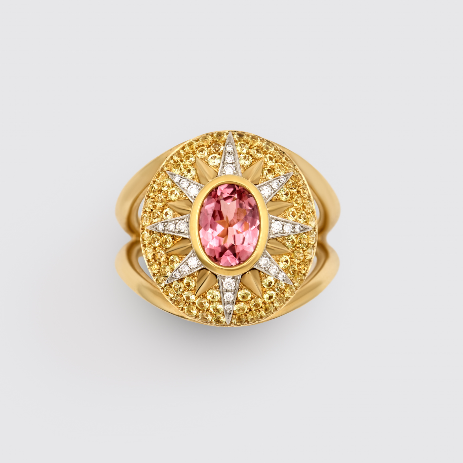 Crush Nova Ring - Pink Tourmaline & Yellow Sapphires