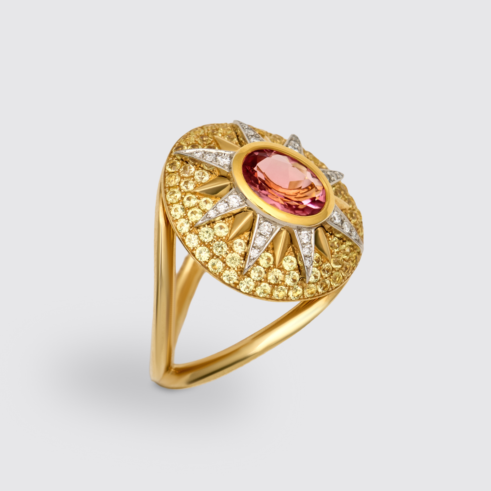 Crush Nova Ring - Pink Tourmaline & Yellow Sapphires