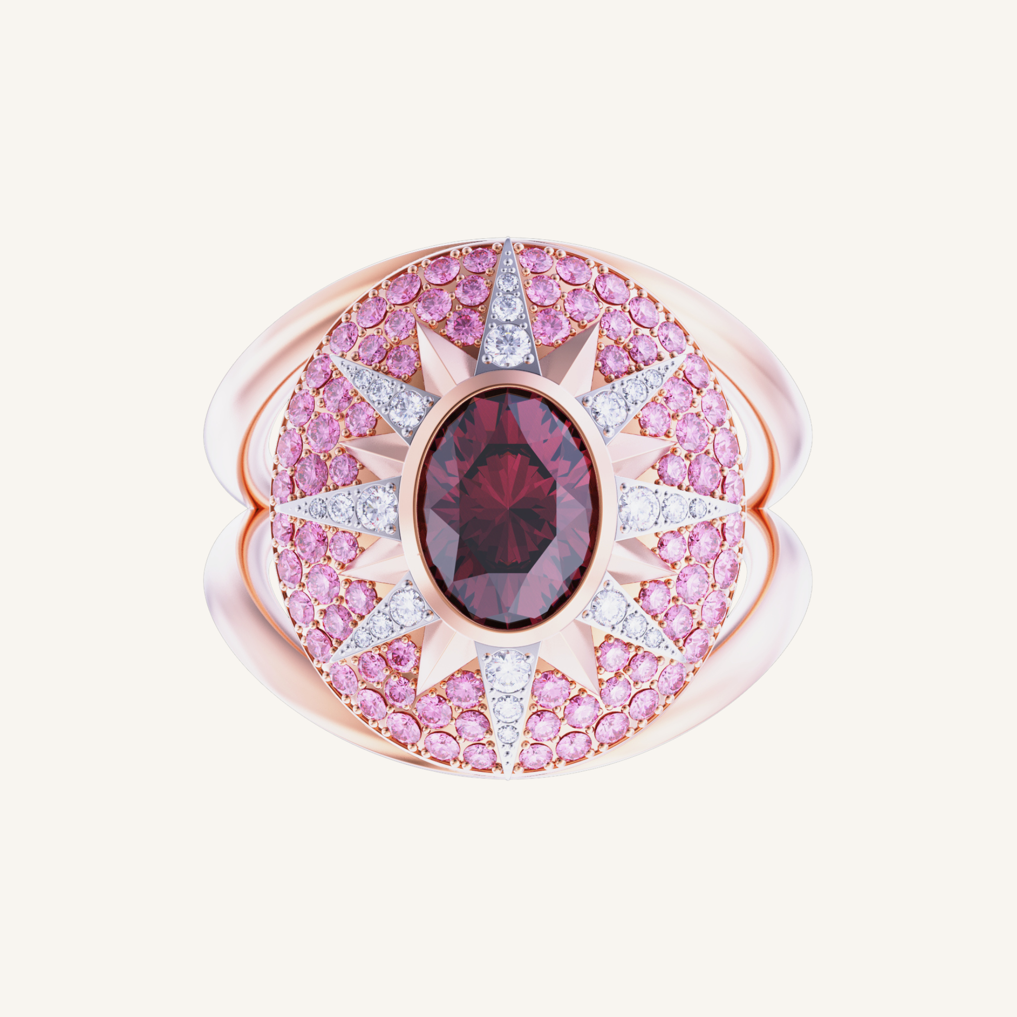 Crush Nova Ring - Cherry Rubellite & Pink Sapphires