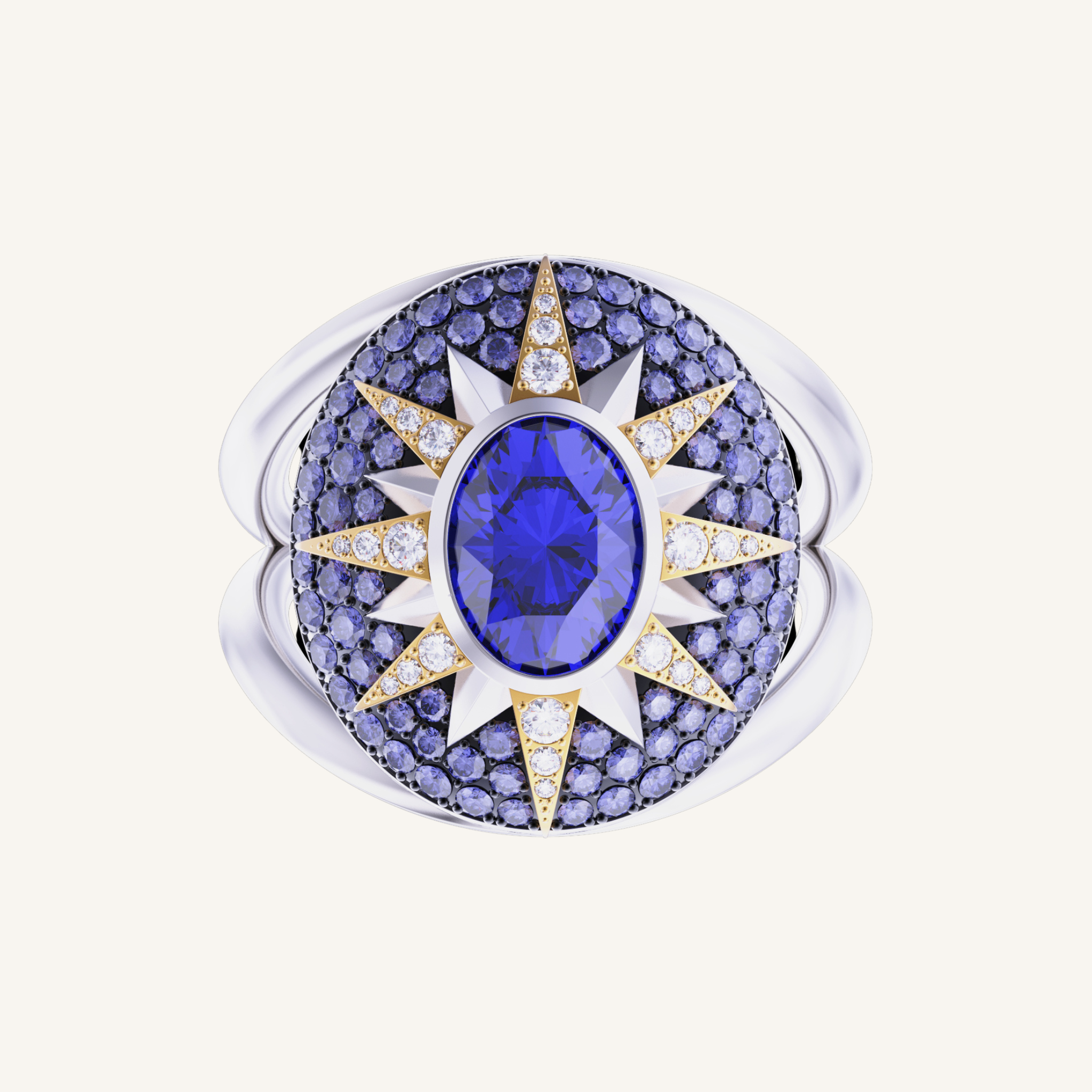 Crush Nova Ring - Tanzanite & Blue Sapphires