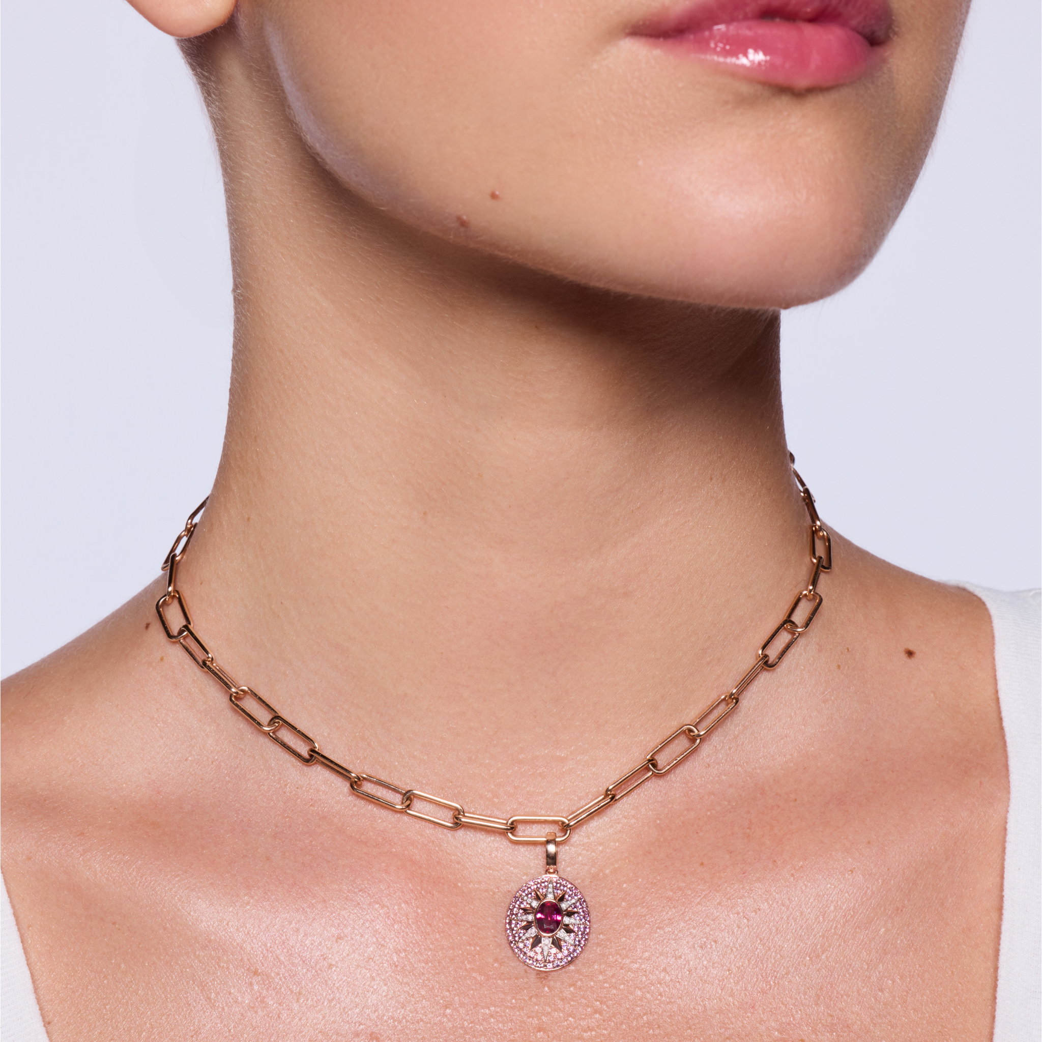 Crush Nova Pendant - Cherry Rubellite & Pink Sapphires
