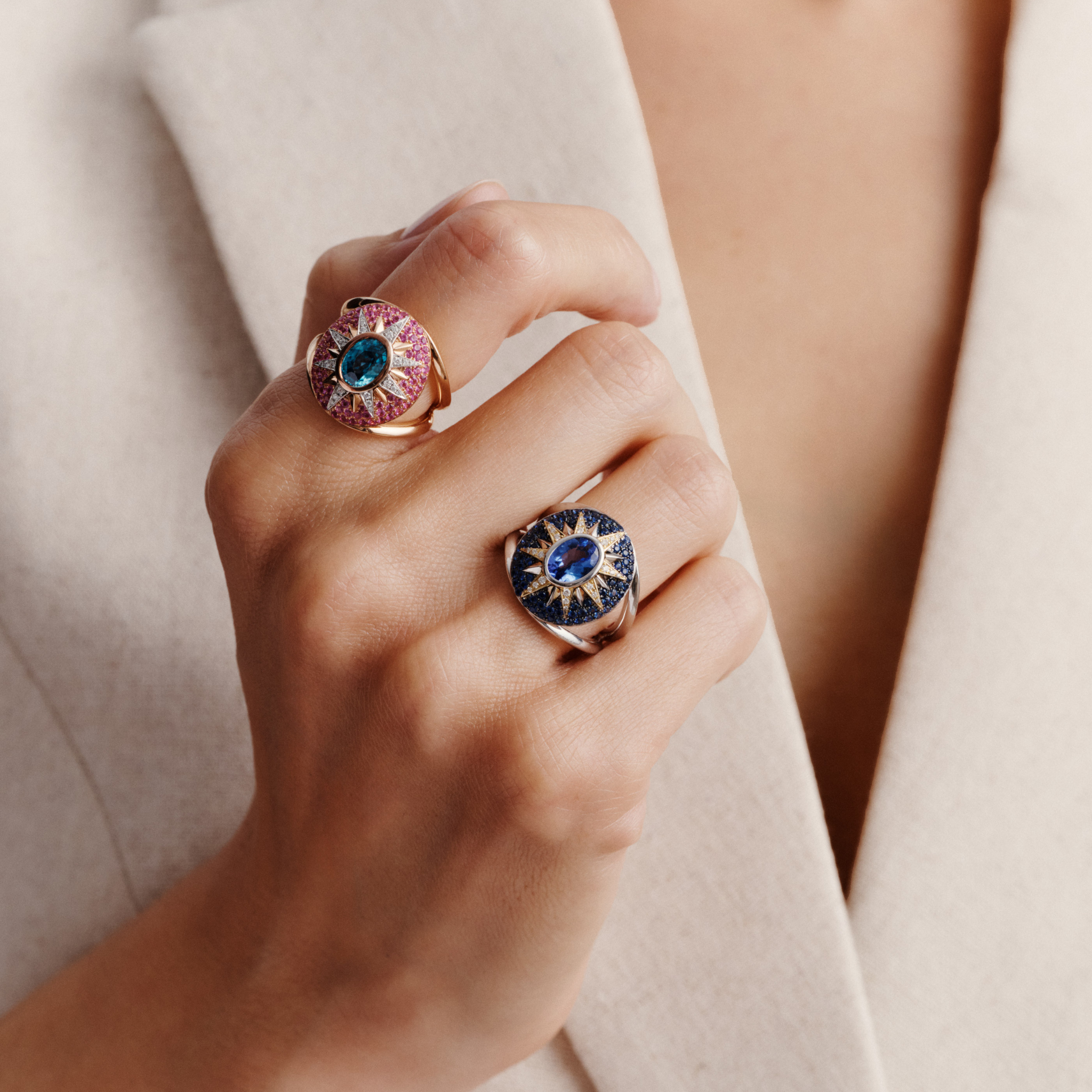 Crush Nova Ring - Tanzanite & Blue Sapphires