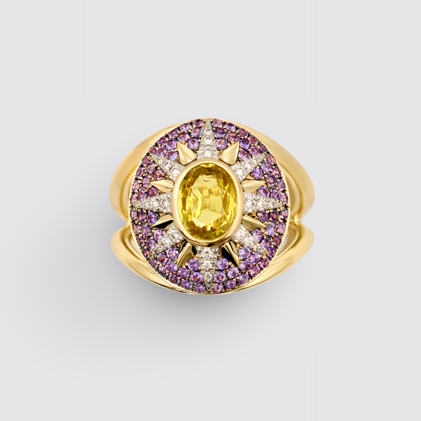 Crush Nova Ring - Yellow Sapphire & Lavender Sapphires