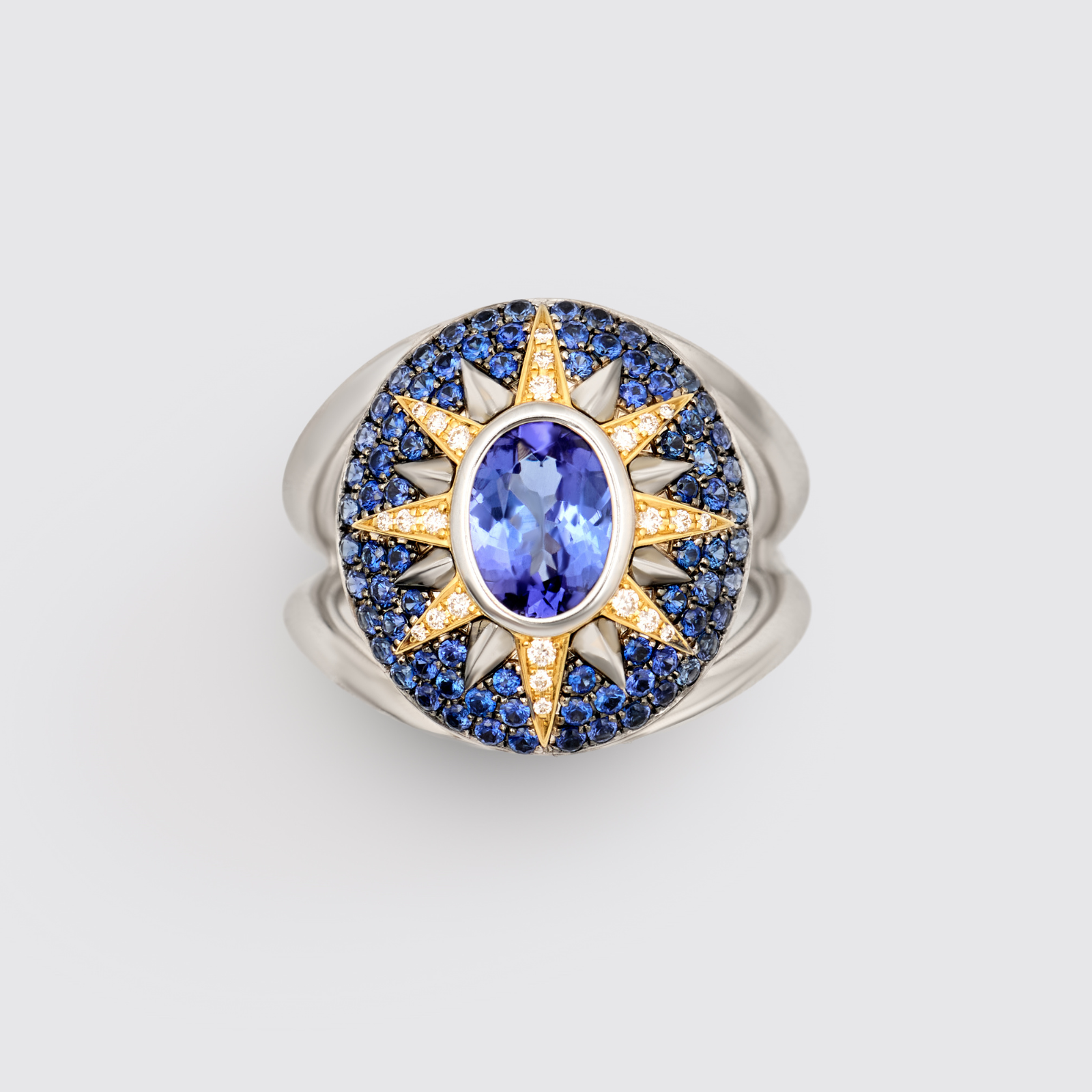 Crush Nova Ring - Tanzanite & Blue Sapphires