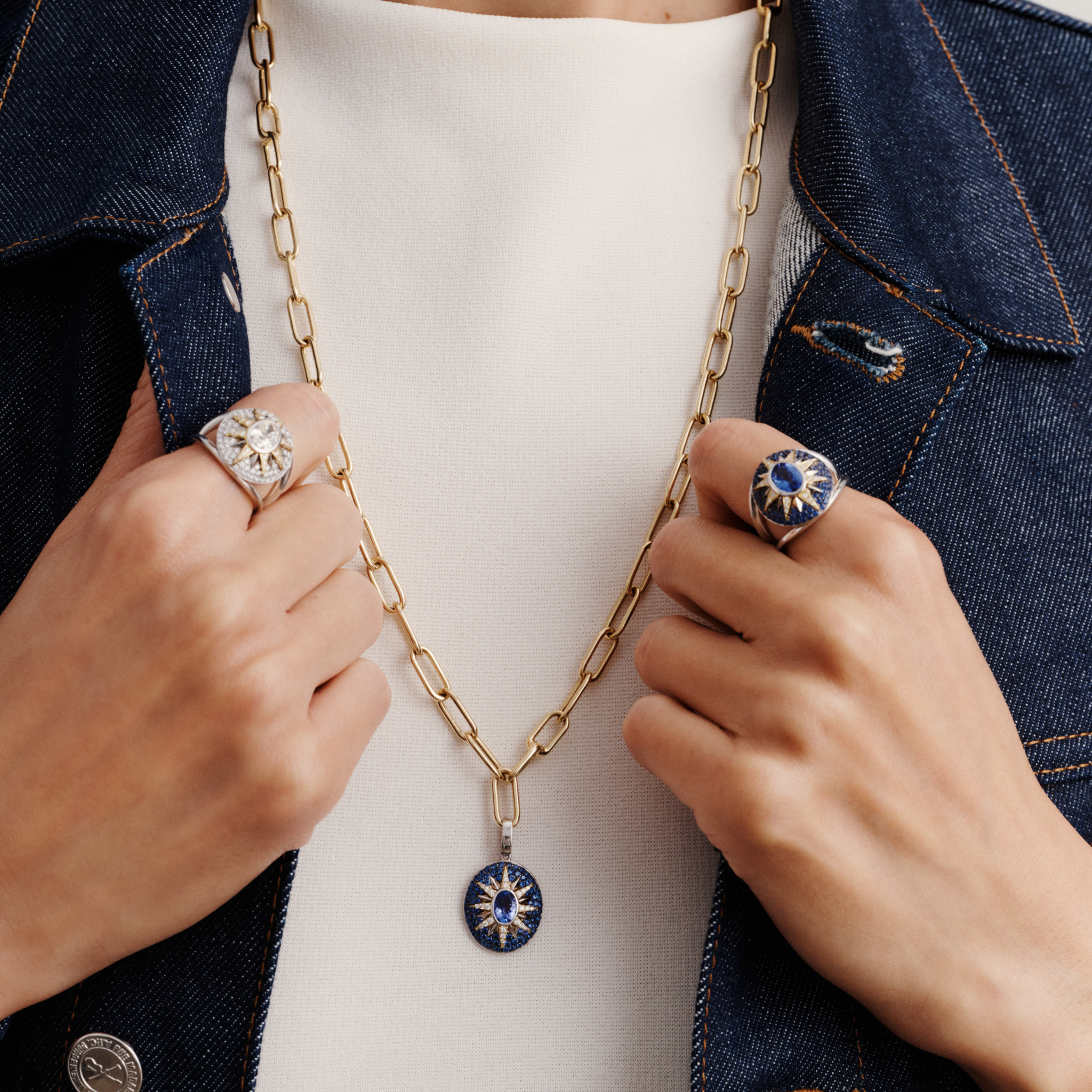 Crush Nova Pendant - Tanzanite & Blue Sapphires