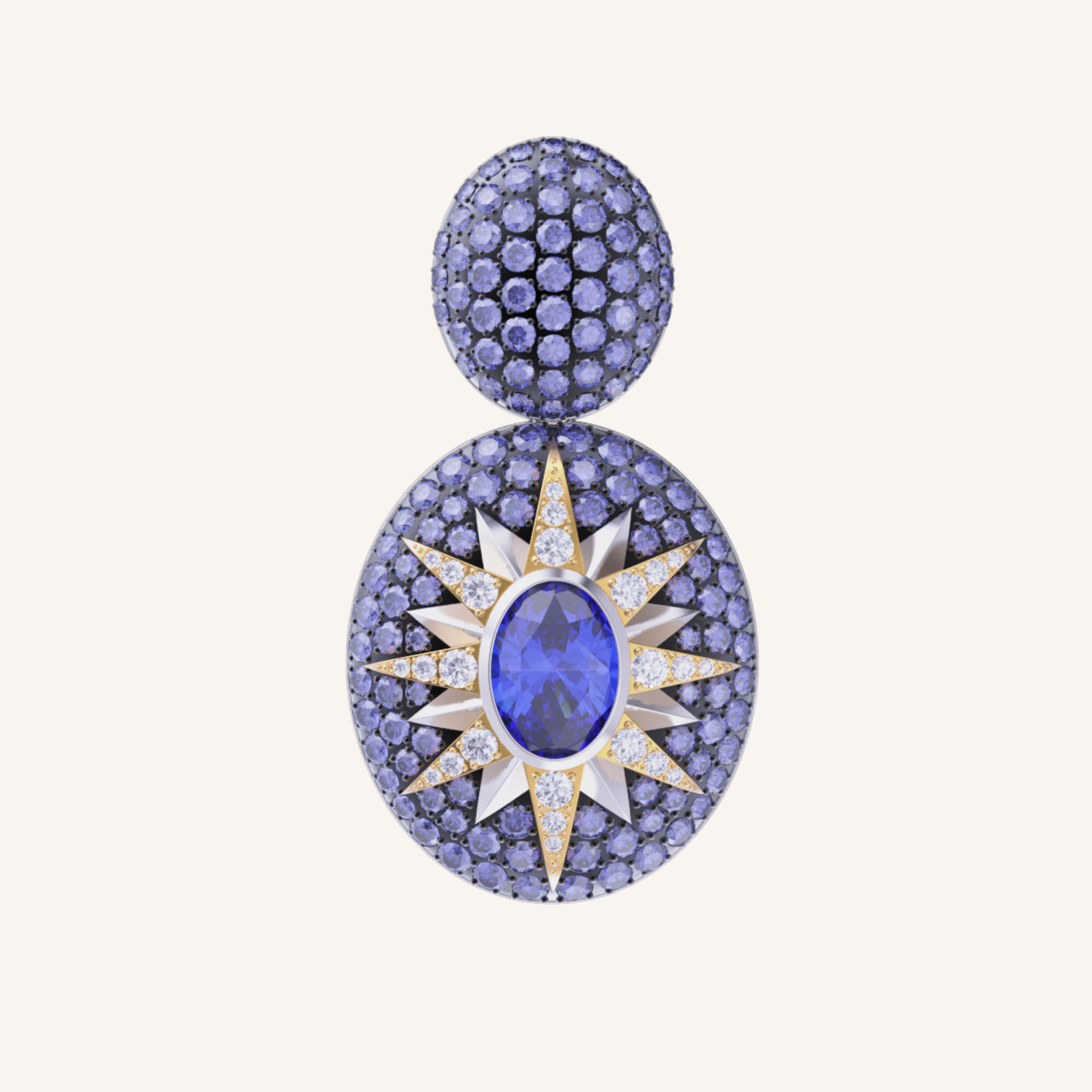 Crush Nova Single Earring - Tanzanite & Blue Sapphires