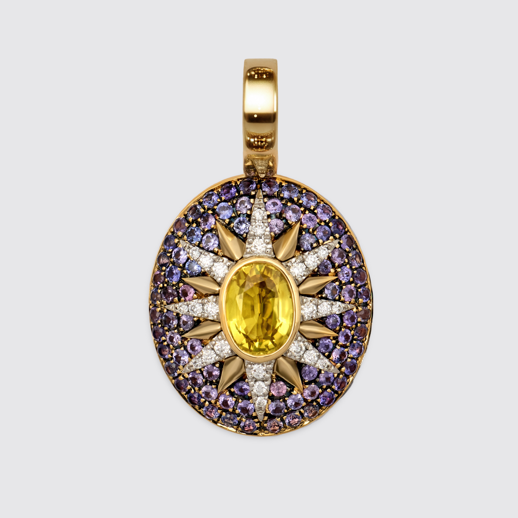 Crush Nova Pendant - Yellow Sapphire & Lavender Sapphires