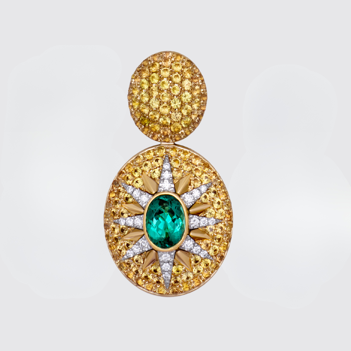 Crush Nova Earrings - Indicolite & Yellow Sapphires