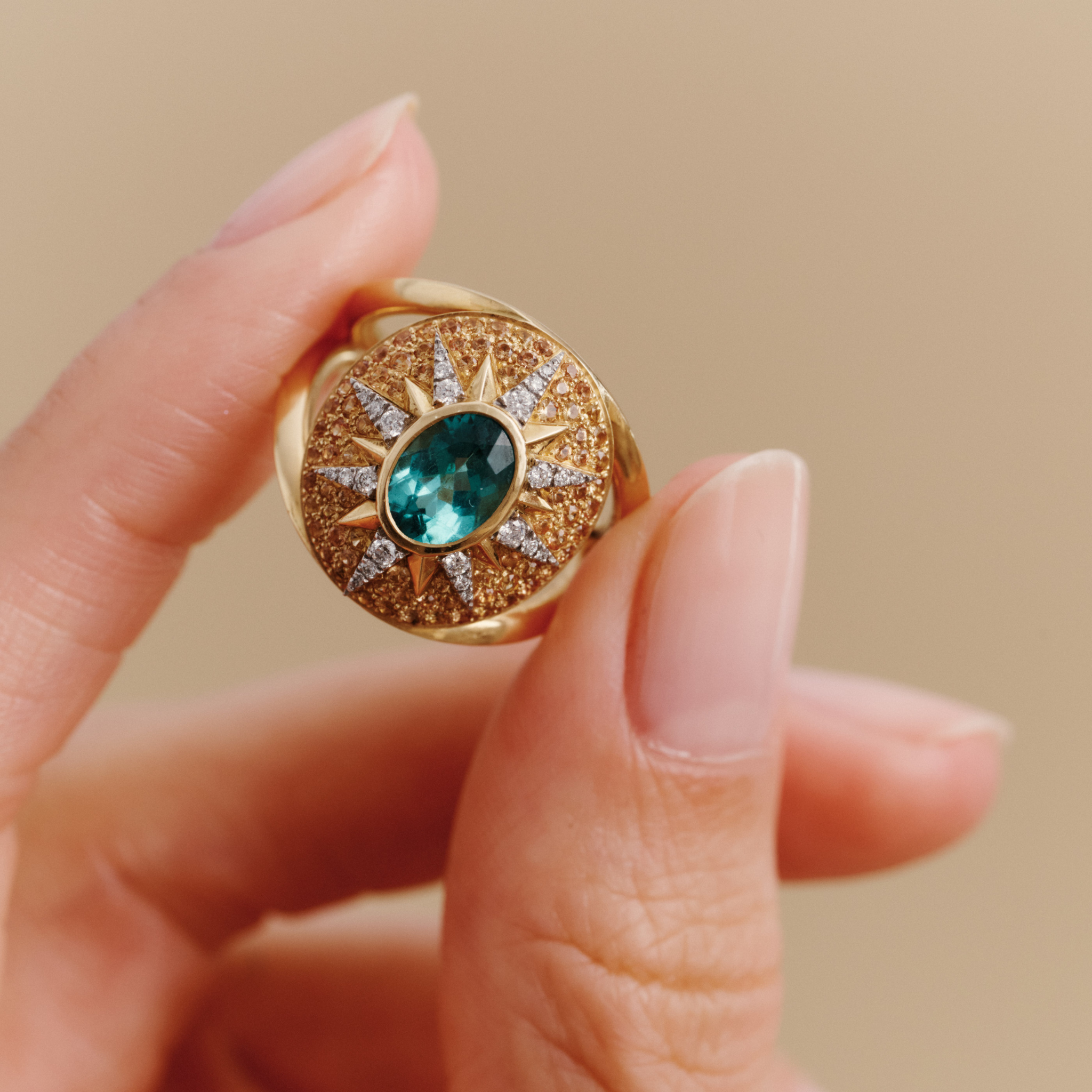 Crush Nova Ring - Indicolite & Yellow Sapphires