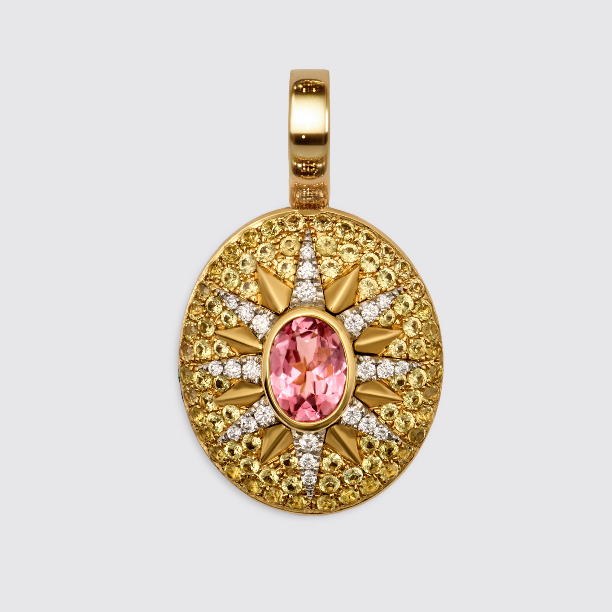 Crush Nova Pendant - Pink Tourmaline & Yellow Sapphires