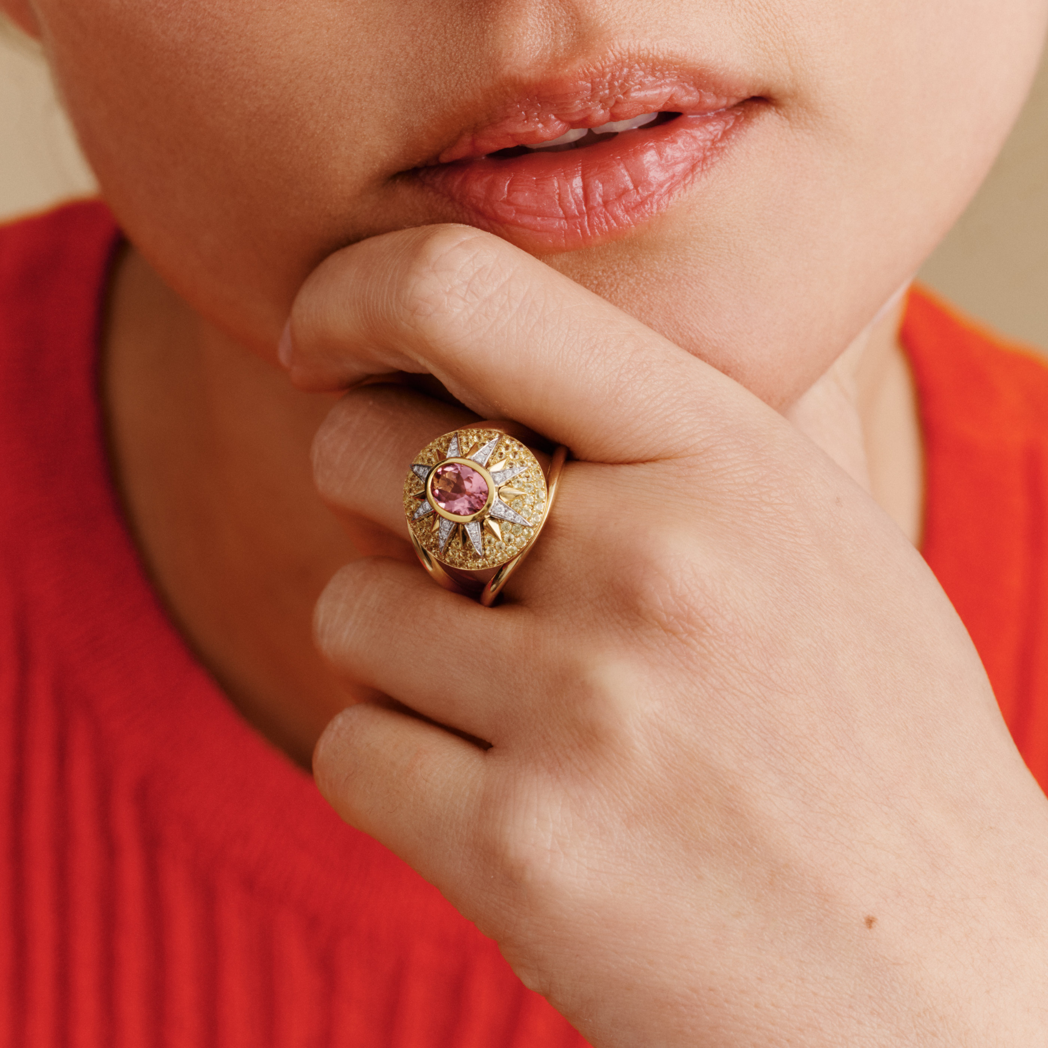Crush Nova Ring - Pink Tourmaline & Yellow Sapphires