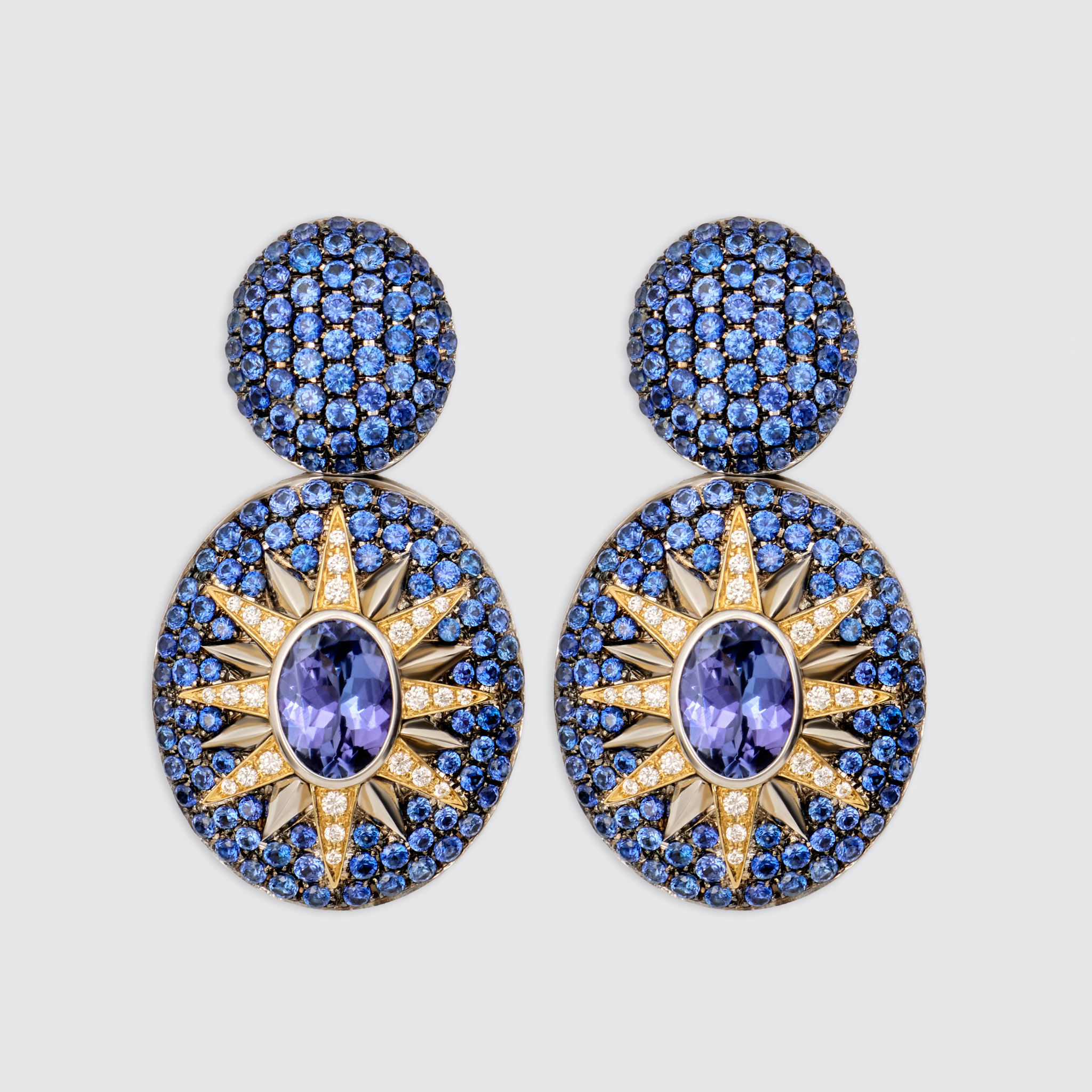 Crush Nova Earrings - Tanzanite & Blue Sapphires