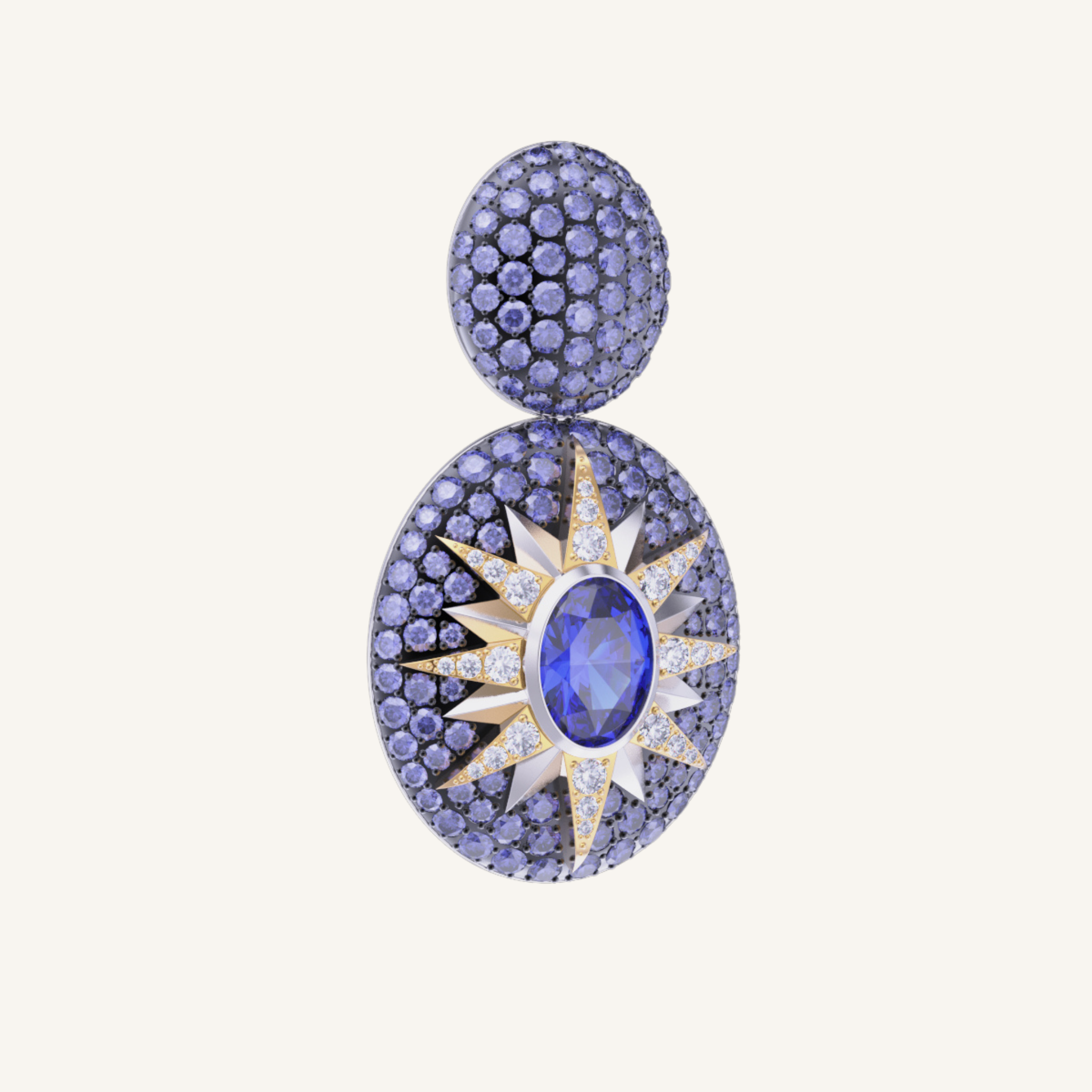 Crush Nova Single Earring - Tanzanite & Blue Sapphires