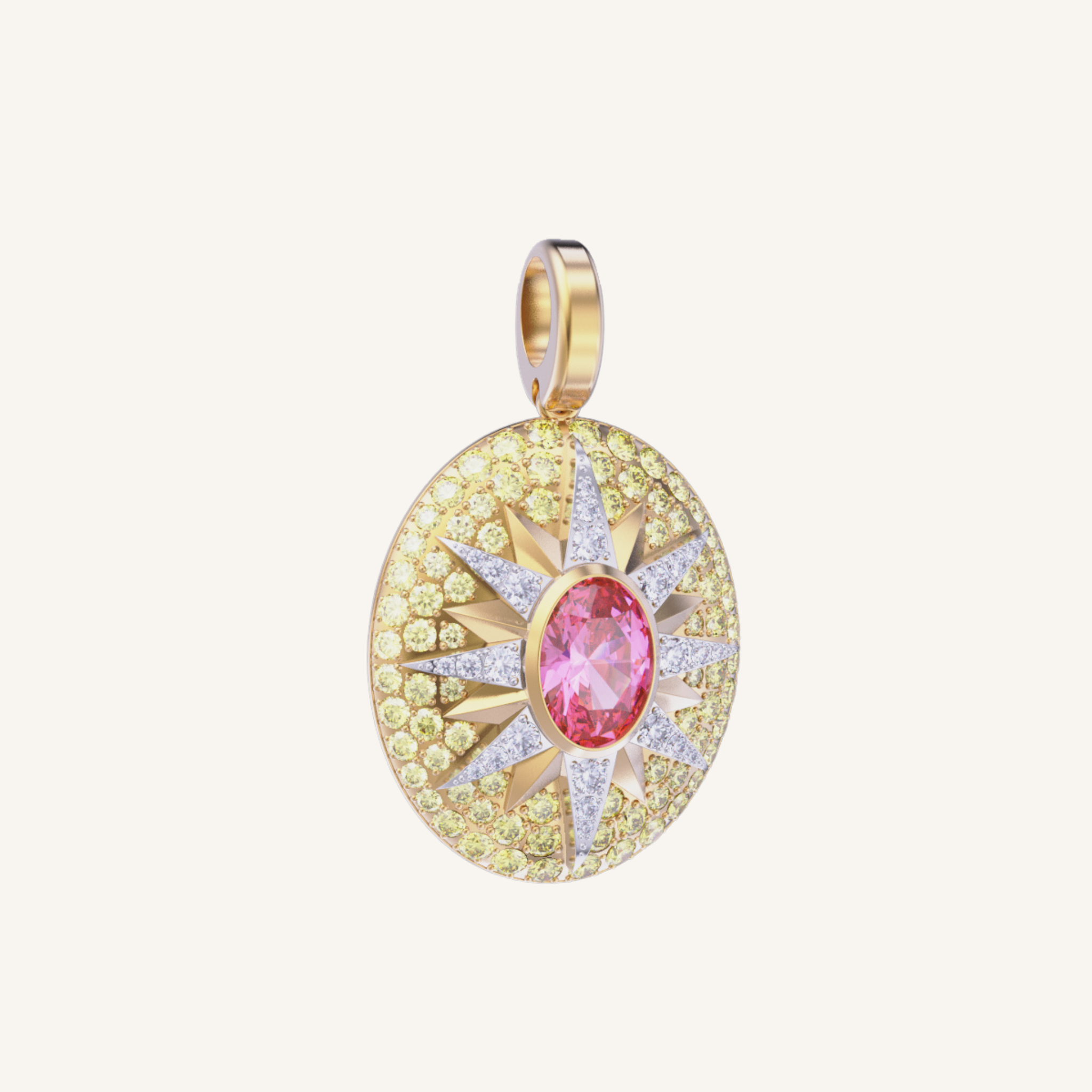 Crush Nova Pendant - Pink Tourmaline & Yellow Sapphires