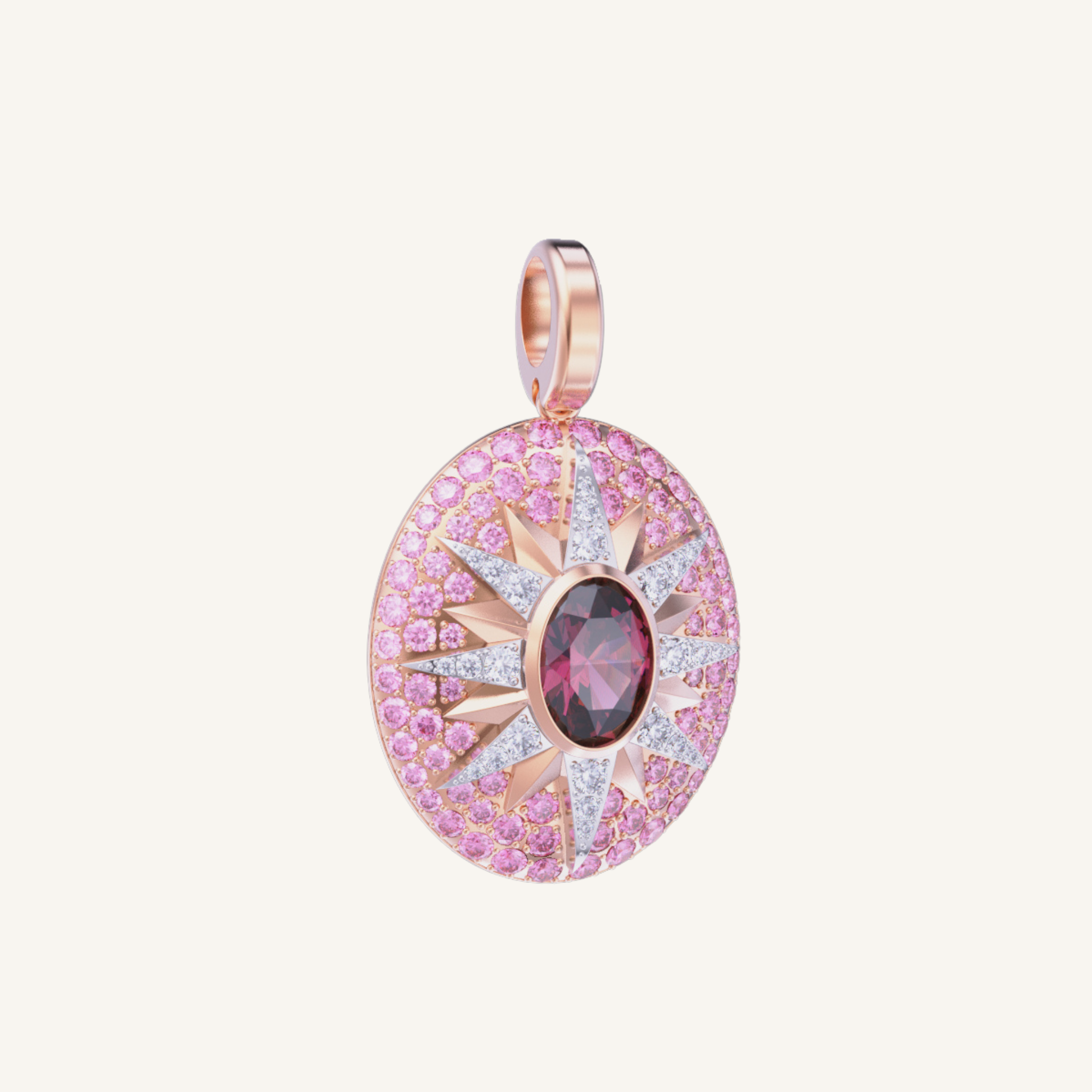 Crush Nova Pendant - Cherry Rubellite & Pink Sapphires