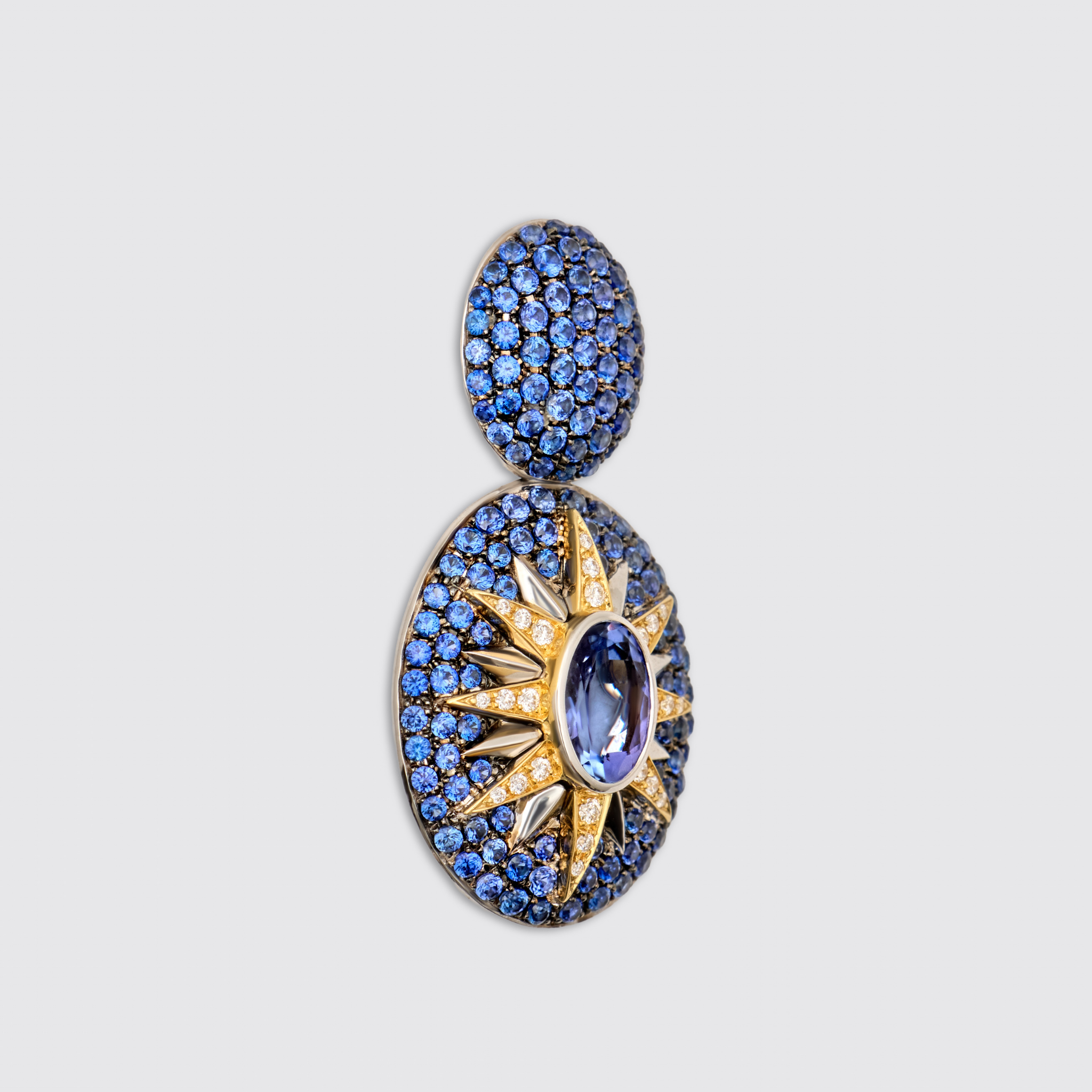 Crush Nova Single Earring - Tanzanite & Blue Sapphires