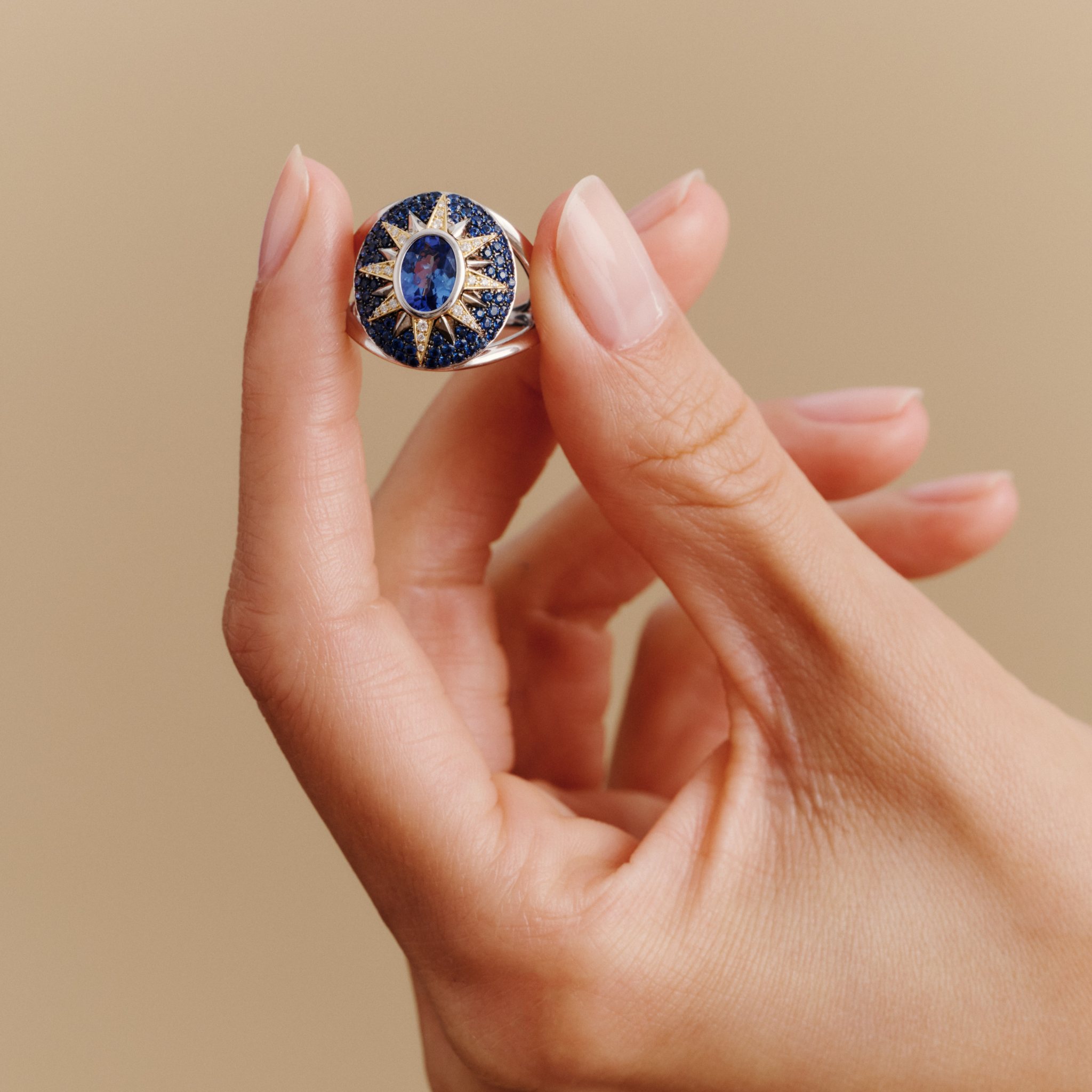 Crush Nova Ring - Tanzanite & Blue Sapphires
