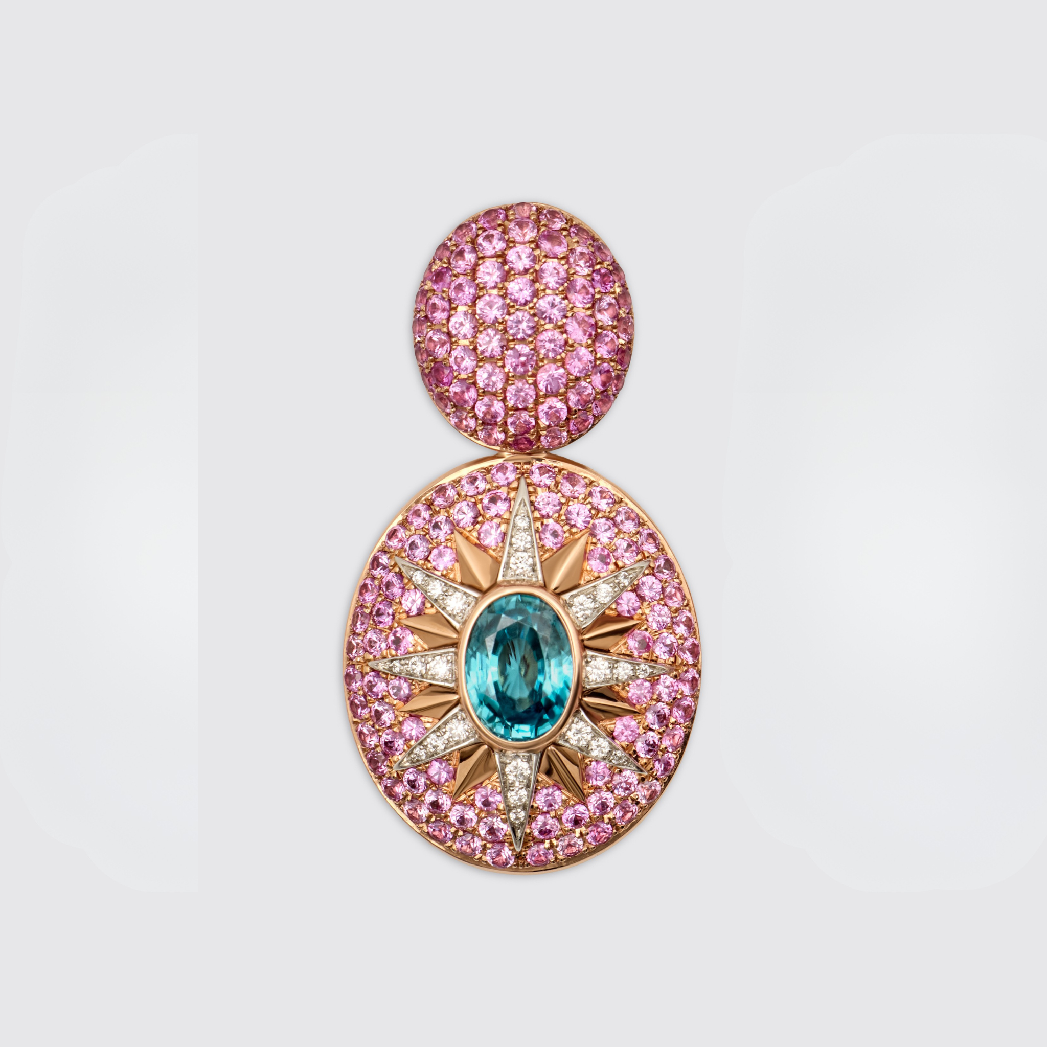 Crush Nova Single Earring - Blue Zircon & Pink Sapphires