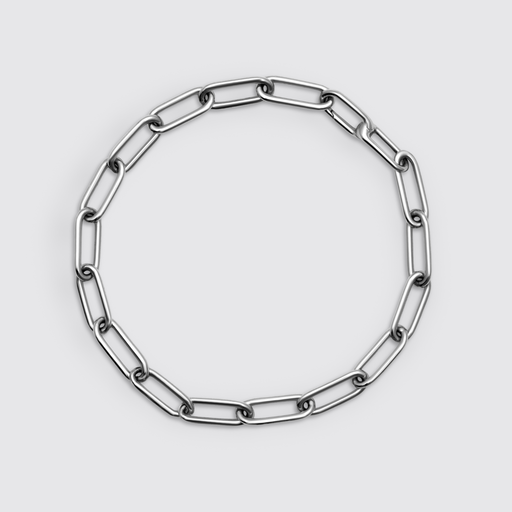 Paperclip Chain Bracelet - White Gold