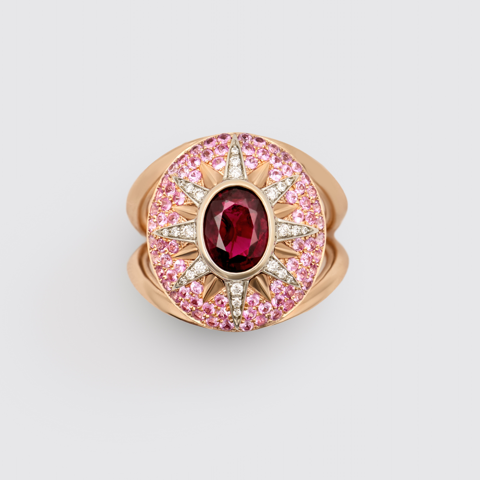 Crush Nova Ring - Cherry Rubellite & Pink Sapphires