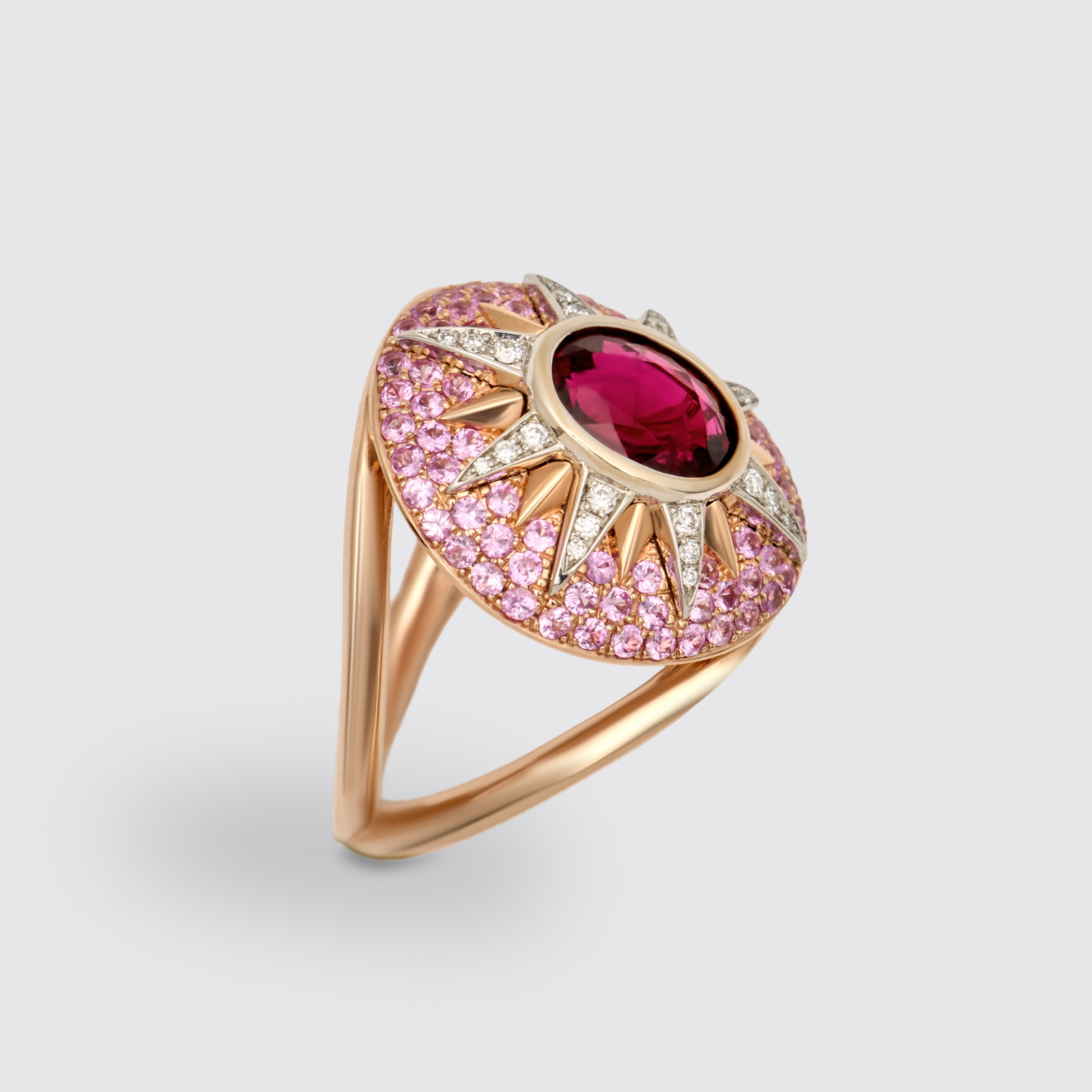 Crush Nova Ring - Cherry Rubellite & Pink Sapphires