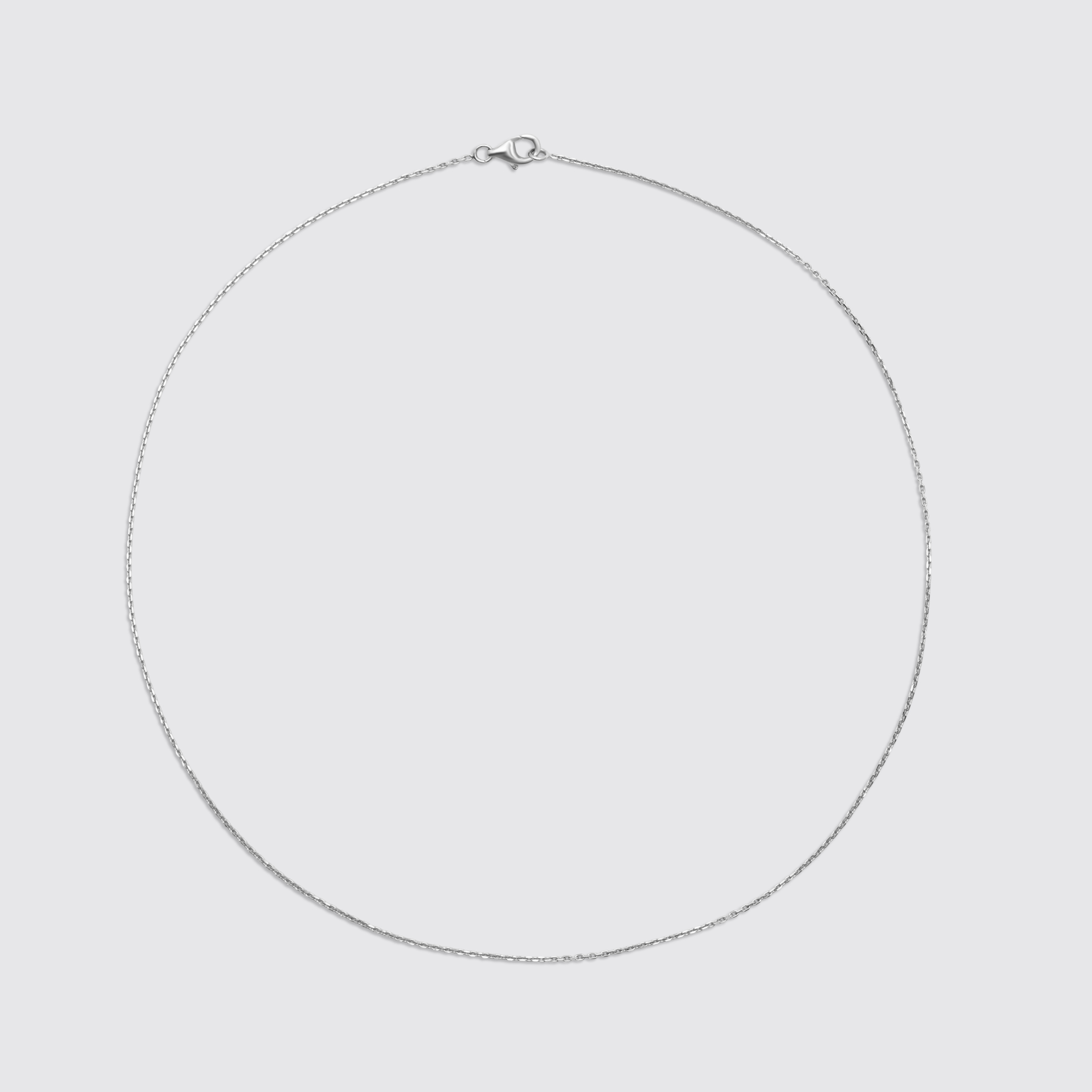 Micro Cable Chain Necklace - White Gold