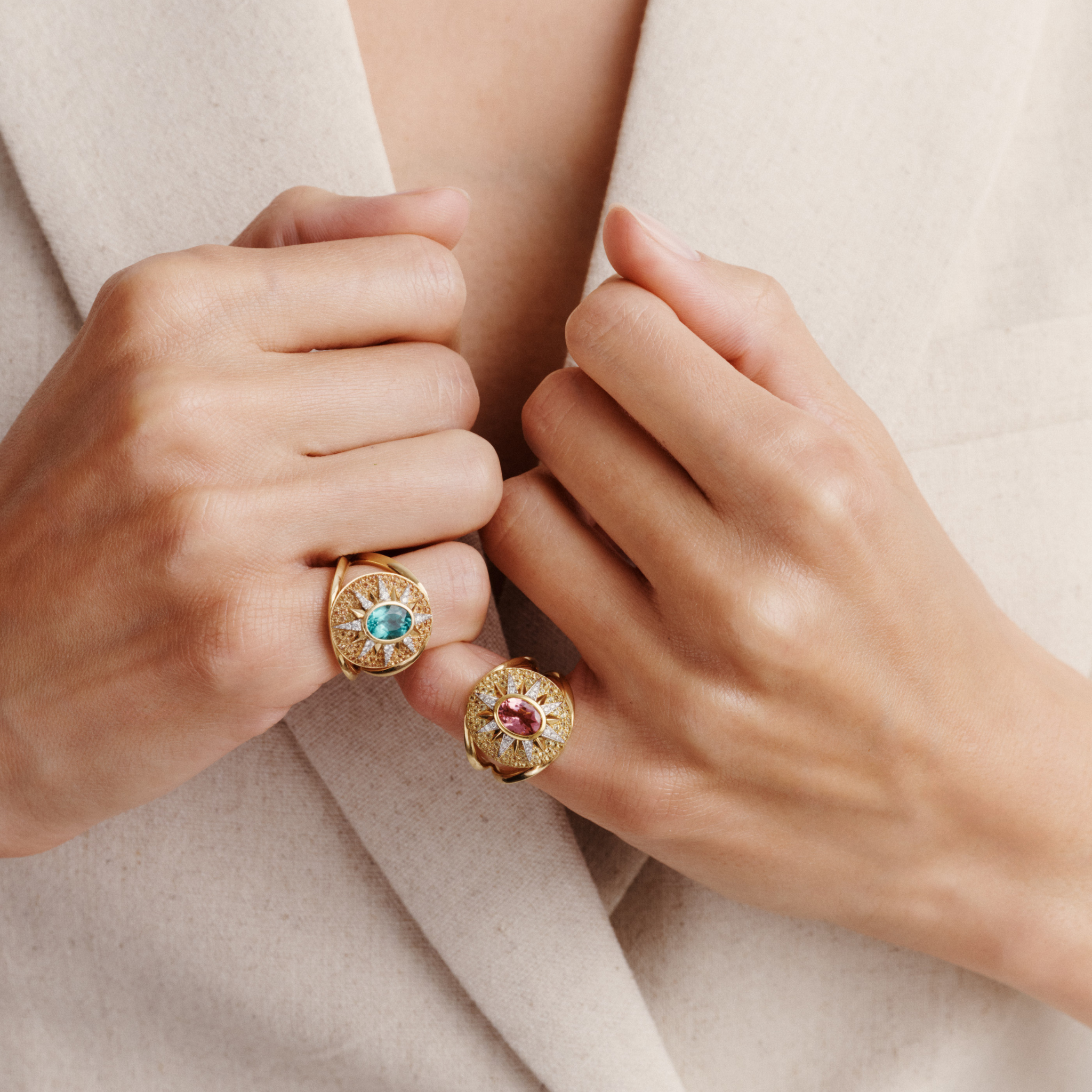 Crush Nova Ring - Indicolite & Yellow Sapphires