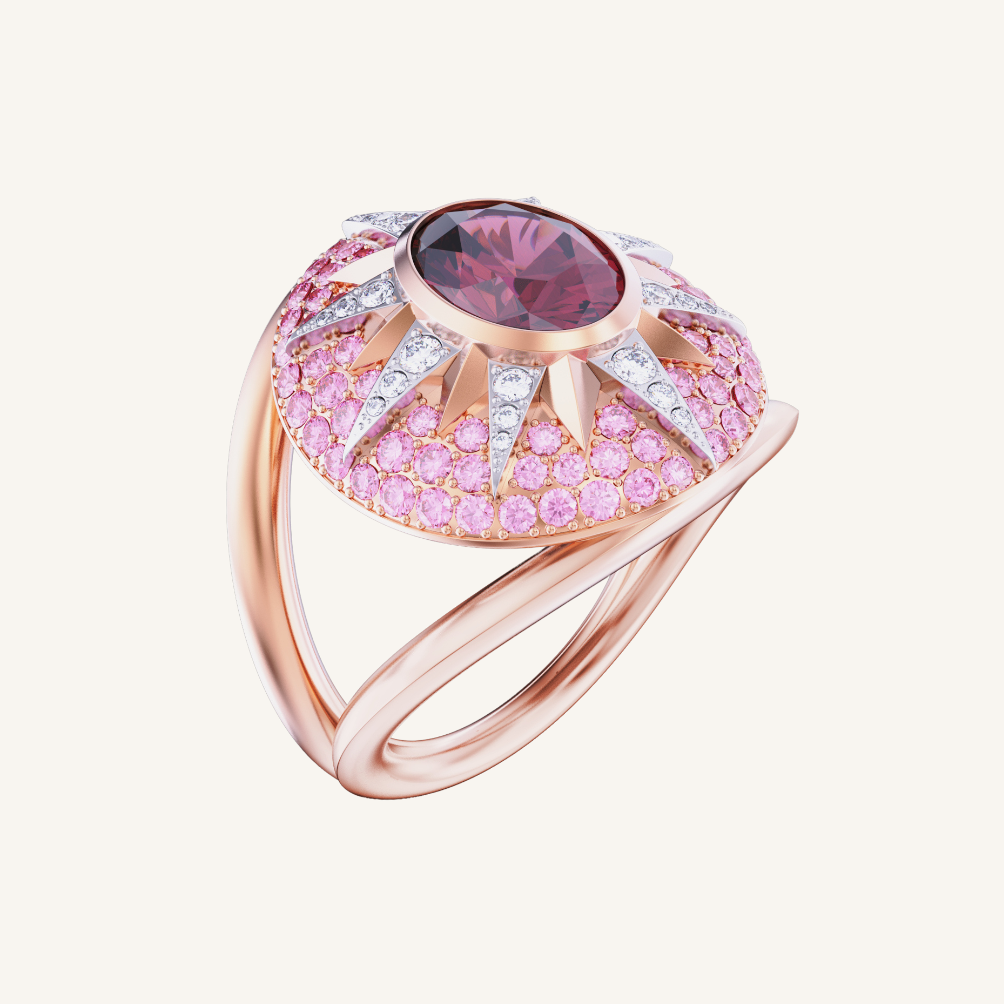 Crush Nova Ring - Cherry Rubellite & Pink Sapphires