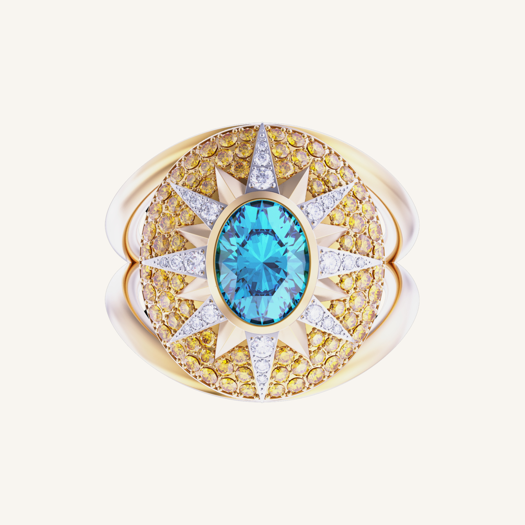 Crush Nova Ring - Indicolite & Yellow Sapphires