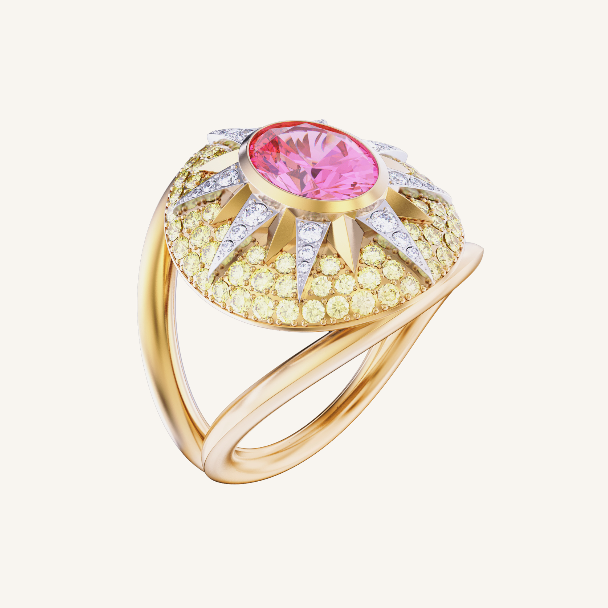 Crush Nova Ring - Pink Tourmaline & Yellow Sapphires