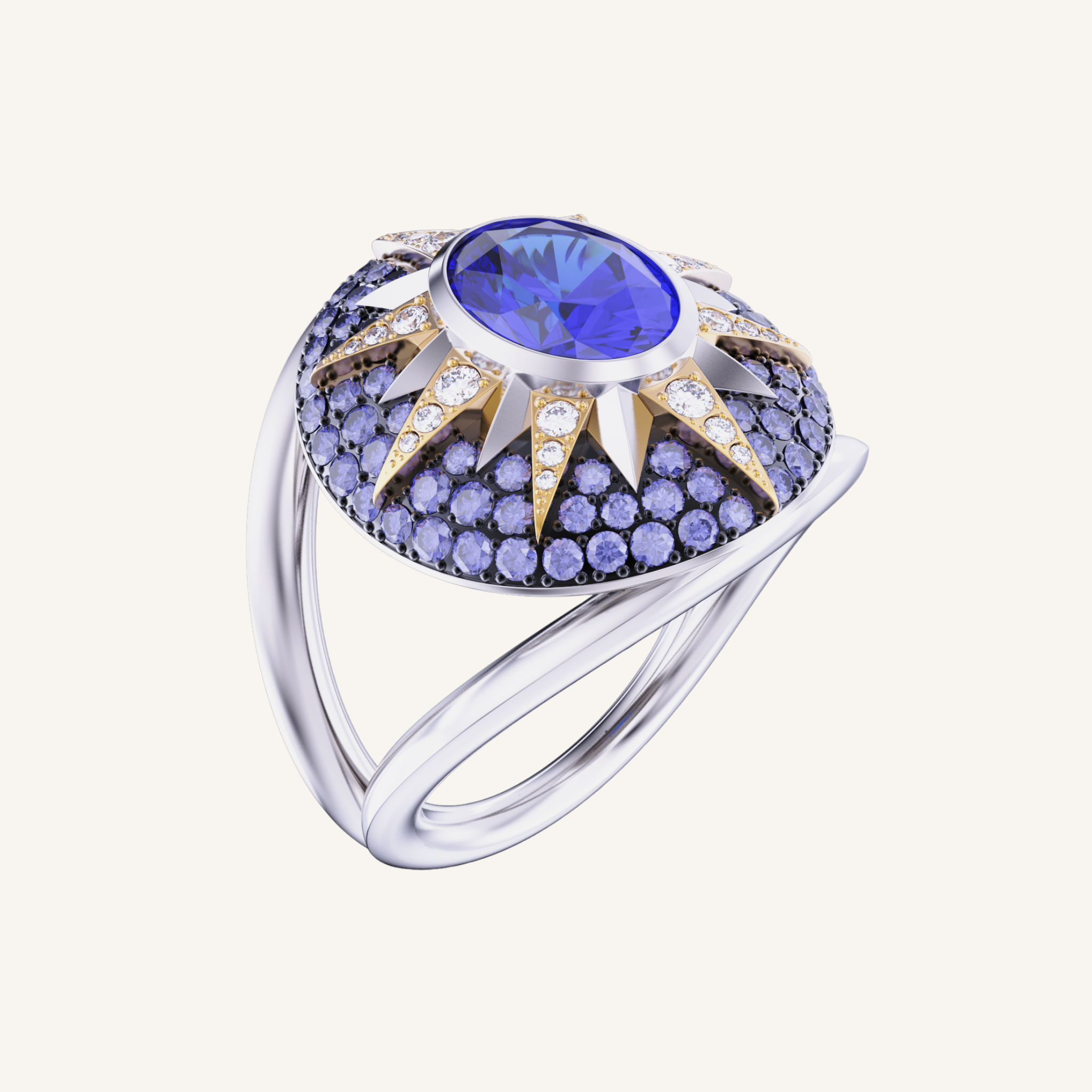 Crush Nova Ring - Tanzanite & Blue Sapphires