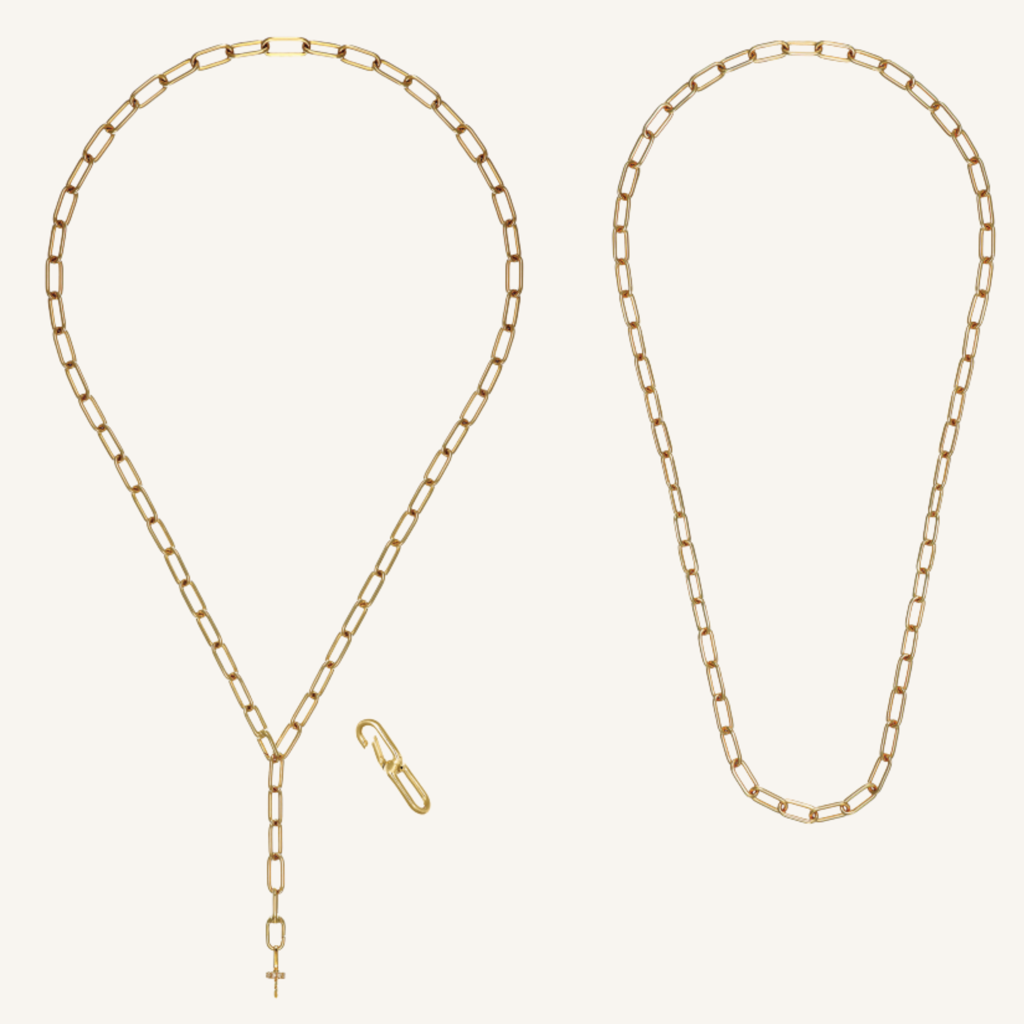 Paperclip Chain Necklace - Yellow Gold